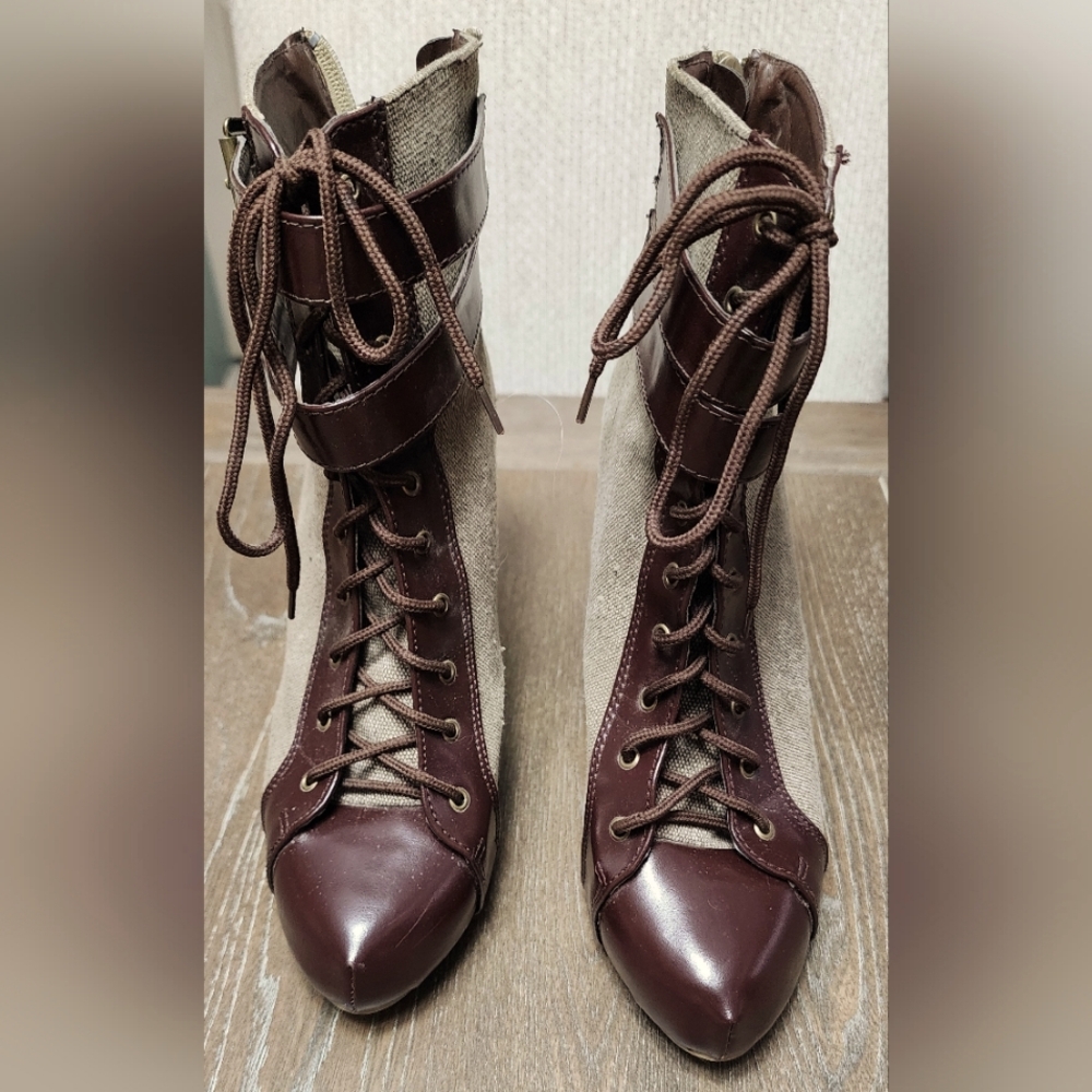 Womens ankle platform high heel boots